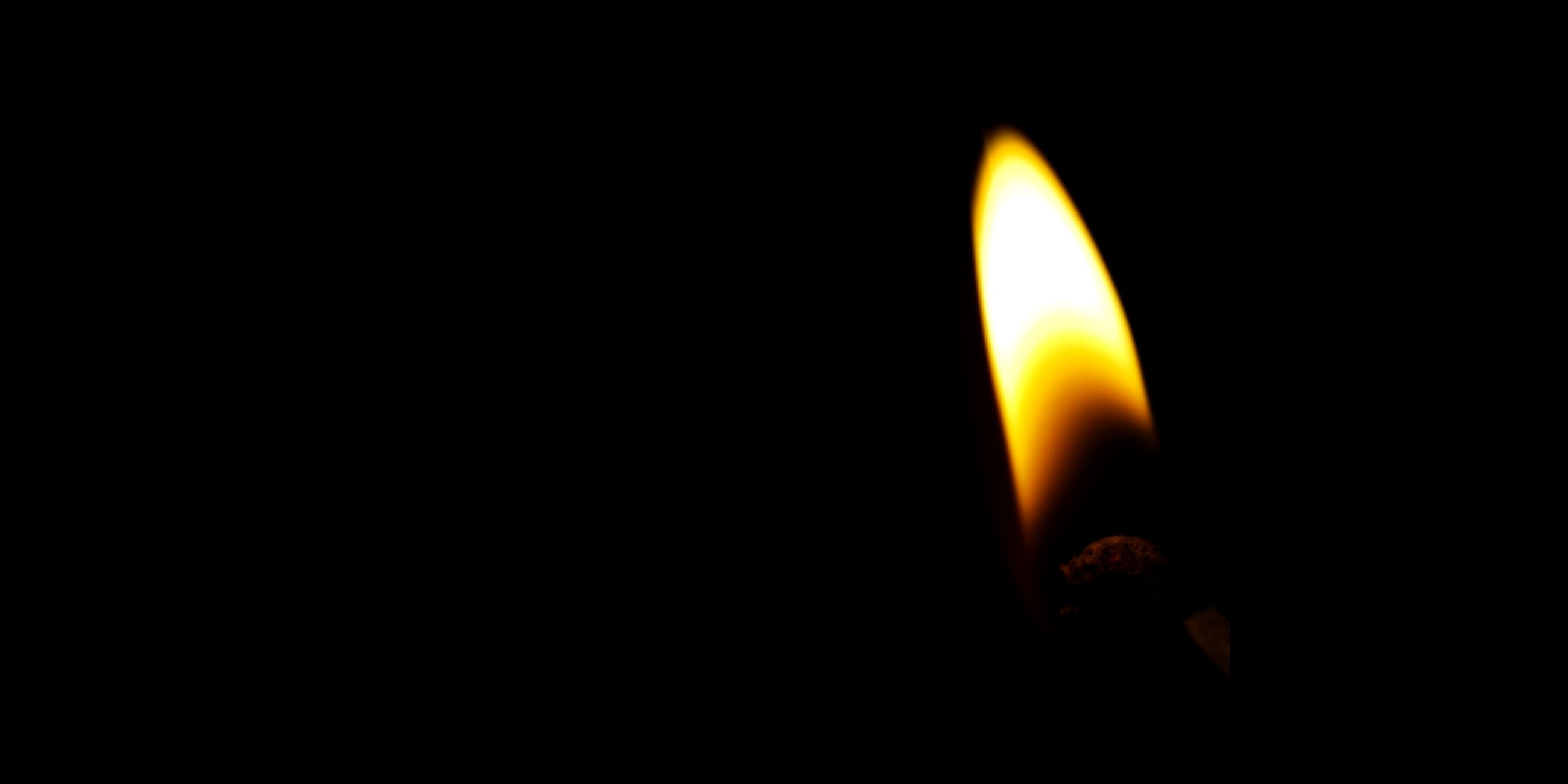A lit match glowing in the dark, the light of truth